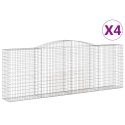 VidaXL Kosze gabionowe, 4 szt, 400x50x140/160 cm, galwanizowane żelazo