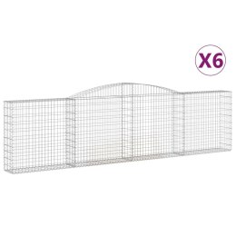 VidaXL Kosze gabionowe, 6 szt, 400x30x100/120 cm, galwanizowane żelazo