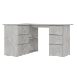 VidaXL Biurko narożne, szarość betonu, 145x100x76 cm