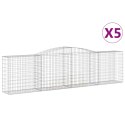 VidaXL Kosze gabionowe, 5 szt, 400x50x100/120 cm, galwanizowane żelazo