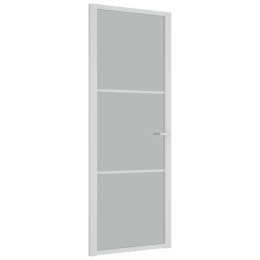 VidaXL Drzwi wewnętrzne, 76x201,5 cm, białe, matowe szkło i aluminium