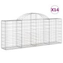 VidaXL Kosze gabionowe, 14 szt, 200x30x80/100 cm, galwanizowane żelazo