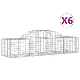 VidaXL Kosze gabionowe, 6 szt, 200x50x40/60 cm, galwanizowane żelazo