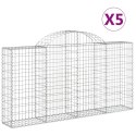 VidaXL Kosze gabionowe, 5 szt, 200x30x100/120 cm, galwanizowane żelazo