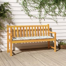 VidaXL Poduszka na ławkę ogrodową, wzór w liście, 180x50x7 cm, tkanina