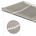 VidaXL Ręcznie zwijana markiza z LED, 4x3,5 m, kremowa