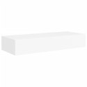 VidaXL Półki ścienne z szufladą, 2 szt., białe, 60 x 23,5 x 10 cm, MDF