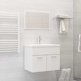 VidaXL Zestaw mebli łazienkowych, biała, materiał drewnopochodny