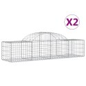 VidaXL Kosze gabionowe, 2 szt, 200x50x40/60 cm, galwanizowane żelazo