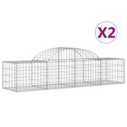 VidaXL Kosze gabionowe, 2 szt, 200x50x40/60 cm, galwanizowane żelazo