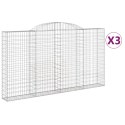 VidaXL Kosze gabionowe, 3 szt, 300x30x160/180 cm, galwanizowane żelazo