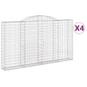 VidaXL Kosze gabionowe, 4 szt, 300x30x160/180 cm, galwanizowane żelazo