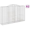 VidaXL Kosze gabionowe, 2 szt, 300x50x180/200 cm, galwanizowane żelazo