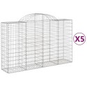 VidaXL Kosze gabionowe, 5 szt, 200x50x120/140 cm, galwanizowane żelazo