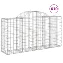 VidaXL Kosze gabionowe, 10 szt, 200x50x100/120cm, galwanizowane żelazo