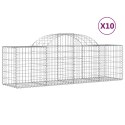 VidaXL Kosze gabionowe, 10 szt, 200x50x60/80 cm, galwanizowane żelazo