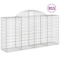 VidaXL Kosze gabionowe, 11 szt, 200x50x100/120cm, galwanizowane żelazo