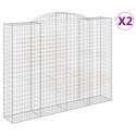 VidaXL Kosze gabionowe, 2 szt, 300x50x220/240 cm, galwanizowane żelazo