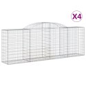 VidaXL Kosze gabionowe, 4 szt, 300x50x100/120 cm, galwanizowane żelazo