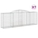 VidaXL Kosze gabionowe, 7 szt, 300x50x100/120 cm, galwanizowane żelazo