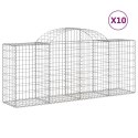 VidaXL Kosze gabionowe, 10 szt, 200x50x80/100 cm, galwanizowane żelazo