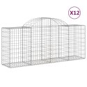 VidaXL Kosze gabionowe, 12 szt, 200x50x80/100 cm, galwanizowane żelazo