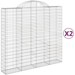 VidaXL Kosze gabionowe, 2 szt, 200x50x180/200 cm, galwanizowane żelazo