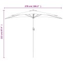 VidaXL Półparasol balkonowy na słupku z aluminium, 270x144cm, piaskowy