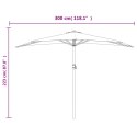 VidaXL Półparasol balkonowy na słupku z aluminium, 300x155cm, antracyt