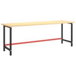 VidaXL Rama do stołu roboczego, czerwono-czarna, 220x57x79 cm, metal