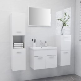 VidaXL Zestaw mebli łazienkowych, wysoki połysk, biała