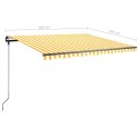 VidaXL Ręcznie zwijana markiza z LED, 400 x 350 cm, żółto-biała