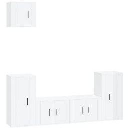 VidaXL 5-częściowy zestaw szafek telewizyjnych, biały z połyskiem