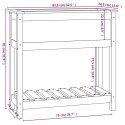 VidaXL Donica z półką, biała, 82,5x34,5x81 cm, lite drewno sosnowe