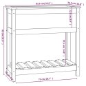 VidaXL Donica z półką, szara, 82,5x34,5x81 cm, lite drewno sosnowe