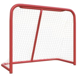 VidaXL Bramka do hokeja, czerwono-biała, 183x71x122 cm, poliester