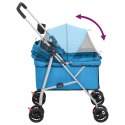 VidaXL Składany wózek dla psa, niebieski, 76x50x100 cm, tkanina Oxford