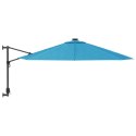 VidaXL Ścienny parasol ogrodowy z LED, niebieski, 290 cm