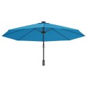 VidaXL Ścienny parasol ogrodowy z LED, niebieski, 290 cm