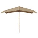 VidaXL Parasol ogrodowy na drewnianym słupku, taupe, 300x300x273 cm