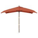 VidaXL Parasol ogrodowy na drewnianym słupku, terakota, 300x300x273 cm