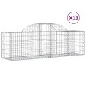 VidaXL Kosze gabionowe, 11 szt, 200x50x60/80 cm, galwanizowane żelazo