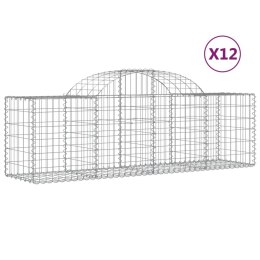 VidaXL Kosze gabionowe, 12 szt, 200x50x60/80 cm, galwanizowane żelazo