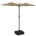 VidaXL Podwójny parasol ogrodowy z LED, taupe, 316x240 cm