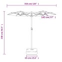 VidaXL Podwójny parasol ogrodowy z LED, taupe, 316x240 cm