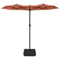 VidaXL Podwójny parasol ogrodowy z LED, terakota, 316x240 cm