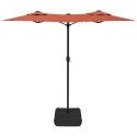 VidaXL Podwójny parasol ogrodowy z LED, terakota, 316x240 cm