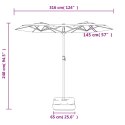 VidaXL Podwójny parasol ogrodowy z LED, terakota, 316x240 cm