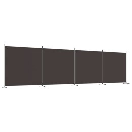 VidaXL Parawan 4-panelowy, brązowy, 698x180 cm, tkanina