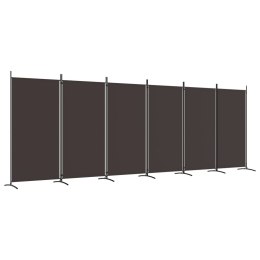 VidaXL Parawan 6-panelowy, brązowy, 520x180 cm, tkanina